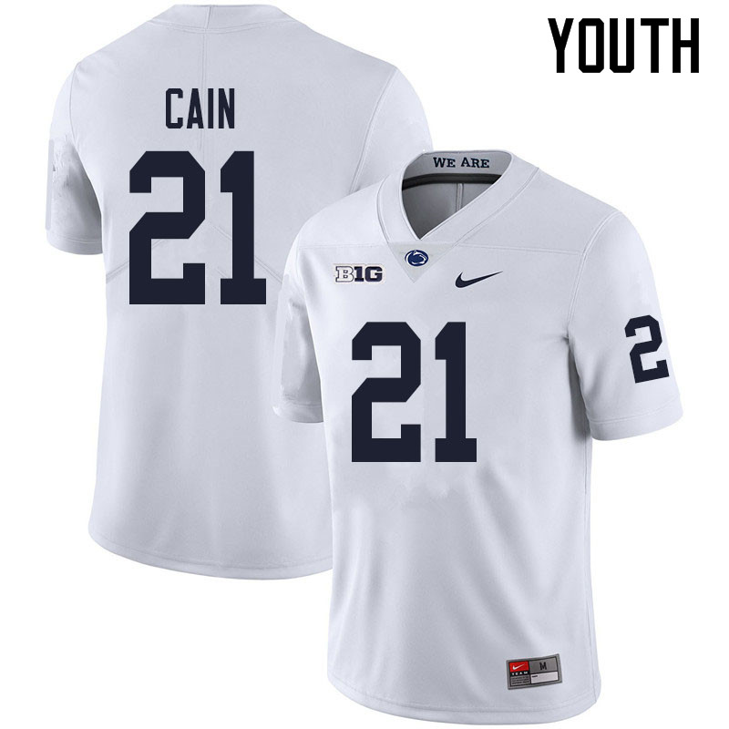 NCAA Nike Youth Penn State Nittany Lions Noah Cain #21 College Football Authentic White Stitched Jersey XMX4598JG